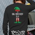 Big Brother Elf Christmas Party Matching Family Group Pajama Back Print Long Sleeve T-shirt