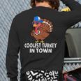 Coolest Turkey In Town Turkey Thanksgiving Boys Back Print Long Sleeve T-shirt