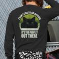 I Don't Like To Go Outside It's Too Peopley Out There Cat Back Print Long Sleeve T-shirt