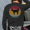 East Siberian Laika Dog Silhouette Pet Lovers Vintage Retro Back Print Long Sleeve T-shirt