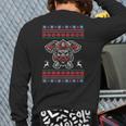 Firefighter Ugly Christmas Sweater Fireman Xmas Back Print Long Sleeve T-shirt