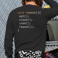 Coding Java Recursive Eat Code Sleep Repeat Back Print Long Sleeve T-shirt