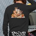 Cute Cat Lover Celebrating Thanksgiving Autumn Dinner Back Print Long Sleeve T-shirt