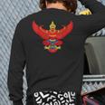 Garuda Emblem Of Thailand Thai Buddha Sabaidee Back Print Long Sleeve T-shirt