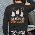 Halloween Team Intervention Boo Crew Cute Ghost Spider Bats Back Print Long Sleeve T-shirt