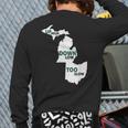 Up High Down Low Too Slow White & Green Back Print Long Sleeve T-shirt