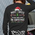 Most Likely To Play Video Games On Christmas Family Matching Back Print Long Sleeve T-shirt