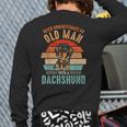 Mb Never Underestimate An Old Man With A Dachshund Back Print Long Sleeve T-shirt
