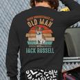 Mb Never Underestimate An Old Man With A Jack Russel Back Print Long Sleeve T-shirt