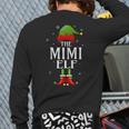 Mimi Elf Xmas Matching Family Group Christmas Party Pajama Back Print Long Sleeve T-shirt