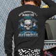 Minister Biker Never Underestimate Motorcycle Skull Back Print Long Sleeve T-shirt