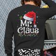 Mr And Mrs Claus Couples Matching Christmas Pajamas Santa Back Print Long Sleeve T-shirt