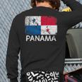 Panamanian Flag Vintage Made In Panama Back Print Long Sleeve T-shirt