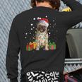 Pug Christmas Tree Lights Santa Dog Xmas Boys Pugmas Back Print Long Sleeve T-shirt
