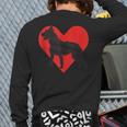 Red Heart Cute Dog Bouvier Des Ardennes Back Print Long Sleeve T-shirt