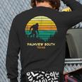 Retro Palmview South Texas Big Foot Souvenir Back Print Long Sleeve T-shirt