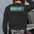 Retro Style Moorpark Ca Street Sign Back Print Long Sleeve T-shirt
