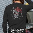 Sugar Skull With Santa Hat Christmas Pajama Xmas Back Print Long Sleeve T-shirt