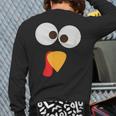 Thanksgiving Matching Family Pajama Turkey Face Back Print Long Sleeve T-shirt