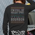 Ugly Christmas Drinking Bourbon Holiday Party Back Print Long Sleeve T-shirt
