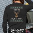 Ugly Christmas Sweater Hunting Merry Huntmas Back Print Long Sleeve T-shirt