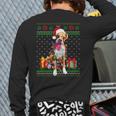 Ugly Sweater Christmas Lights Boxer Dog Lover Back Print Long Sleeve T-shirt