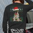 Ugly Sweater Christmas Lights Jack Russell Terrier Dog Puppy Back Print Long Sleeve T-shirt