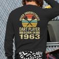 Never Underestimate Dart Player Born In 1963 Dart Darts Back Print Long Sleeve T-shirt