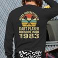 Never Underestimate Dart Player Born In 1983 Dart Darts Back Print Long Sleeve T-shirt