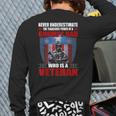 Never Underestimate A Grumpy Dad Who Is A Veteran Xmas Back Print Long Sleeve T-shirt