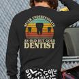 Never Underestimate An Old Dentist Dentistry Dental Tooth Back Print Long Sleeve T-shirt