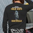 Never Underestimate An Old Guy On A Bicycle Cycling Back Print Long Sleeve T-shirt