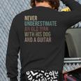 Never Underestimate An Old Man With His Dog And A Guitar Back Print Long Sleeve T-shirt
