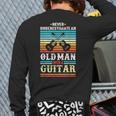 Never Underestimate An Old Man With A Guitar Acoustic Guitar Back Print Long Sleeve T-shirt