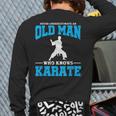 Never Underestimate An Old Man Karate Back Print Long Sleeve T-shirt