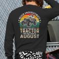 Never Underestimate Old Man With Tractor Born In August Back Print Long Sleeve T-shirt