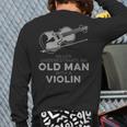 Never Underestimate An Old Man With A Violin Vintage Novelty Back Print Long Sleeve T-shirt