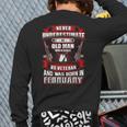 Never Underestimate An Old Us Veteran Born In February Back Print Long Sleeve T-shirt