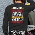 Never Underestimate The Power Of An American Trucker Back Print Long Sleeve T-shirt