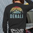 Vintage Mt Denali National Park Alaska Mountain Back Print Long Sleeve T-shirt