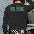 Vintage North Highlands Ca Distressed Green Varsity Style Back Print Long Sleeve T-shirt