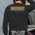 Vintage Sunset Stripes Ames Heights West Virginia Back Print Long Sleeve T-shirt
