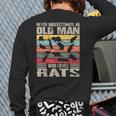 Vintage Never Underestimate An Old Man Who Loves Rats Cute Back Print Long Sleeve T-shirt