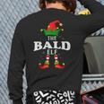 Xmas Bald Elf Family Matching Christmas Pajama Back Print Long Sleeve T-shirt