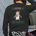 Xmas Gerbil Ugly Christmas Sweater Party Back Print Long Sleeve T-shirt