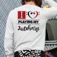 Double Bass Clef Heart I Love Playing My Autoharp Musician Back Print Long Sleeve T-shirt