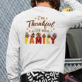 I'm Thankful For My Family Thanksgiving Day Turkey Thankful Back Print Long Sleeve T-shirt
