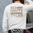 Retro Tyler Area Code 903 Residents State Texas Back Print Long Sleeve T-shirt