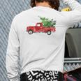 Vintage Christmas Classic Truck With Snow And Tree Back Print Long Sleeve T-shirt