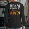 2Nd Pregnancy Announcement Thanksgiving Dad Turkey Baby 2023 Back Print Long Sleeve T-shirt